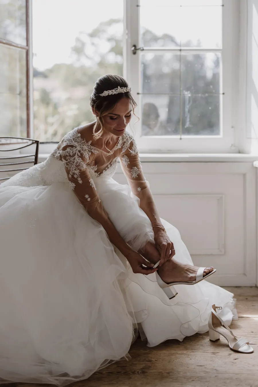 Prinzessinnen Brautkleid mit Spitze und langen Ärmeln