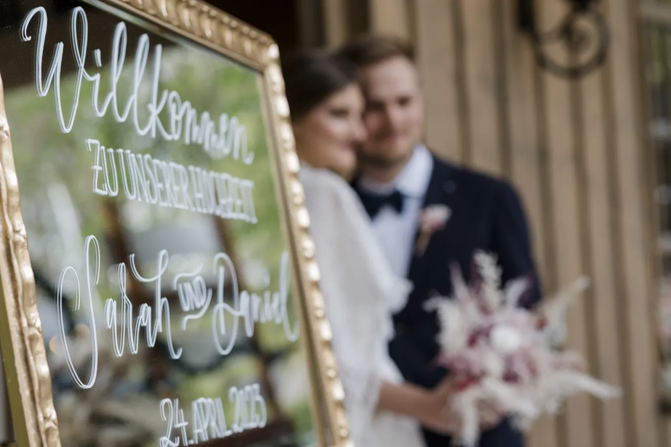 Willkommensschild zur Hochzeit